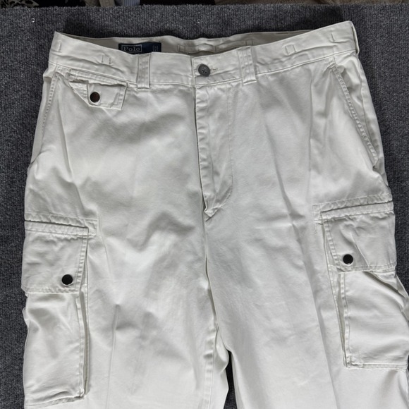 Vintage Ralph Lauren Cargo Pants Mens 36x32 Military Polo Chino Utility Workwear - Picture 1 of 14